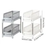 Bathroom Kitchen Sink Storage Rack Drawer Plastic Shelf Seasoning Holder – Grey
