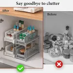 Bathroom Kitchen Sink Storage Rack Drawer Plastic Shelf Seasoning Holder – Grey