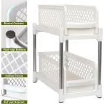 Bathroom Kitchen Sink Storage Rack Drawer Plastic Shelf Seasoning Holder – Grey