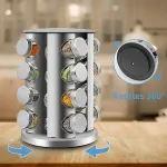 Rotating Spice Bottle Seasoning Rack Multi layer Seasoning Jar Storage Kitchen – Square