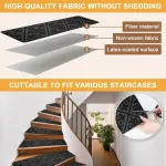 12PCS Non-Slip Carpet Stair Treads Indoor Step Mats for Home Use