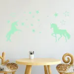 Glow In The Dark Unicorn Wall Stickers Stars Bedroom DIY Decor