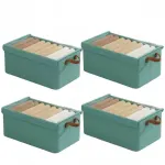 4pcs Foldable Clothes Storage Box Organizer Fabric Storage Box for Organization – Green