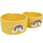 2PCS Handmade Storage Basket Desktop Organizer Placement Basket for Miscellaneou