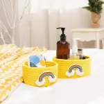 2PCS Handmade Storage Basket Desktop Organizer Placement Basket for Miscellaneou