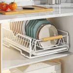 Pull Out Storage Rack Kitchen Dish Bowl Organiser Carbon Steel 40 x 30 x 13cm – Bowl Rack