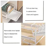 Pull Out Storage Rack Kitchen Dish Bowl Organiser Carbon Steel 40 x 30 x 13cm – Bowl Rack