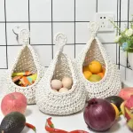 Cotton Rope Woven Storage Basket Wall Mount Fruit Vegetable Organizer Container – Max