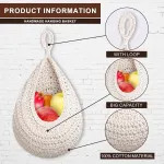 Cotton Rope Woven Storage Basket Wall Mount Fruit Vegetable Organizer Container – Max