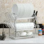 Kitchen Bowl Dish Rack Drainer Storage Cutlery Holder Cupboard Organizer