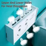 No Drill Wall Mounted Router Storage Box Cable Organizer for WiFi Router Use