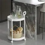 Cream Style Home Coffee Table Movable Creative Sofa Side Table Bedside Table