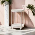Cream Style Home Coffee Table Movable Creative Sofa Side Table Bedside Table