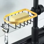 Adjustable Faucet Sink Shelf Drainage Rack Kitchen Storage Organizer for Home