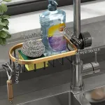 Adjustable Faucet Sink Shelf Drainage Rack Kitchen Storage Organizer for Home