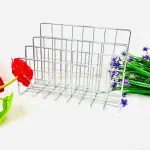Three Layer Iron Office Document Organizer Rack Magazine Storage Shelf Bookshelf