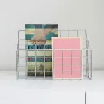 Three Layer Iron Office Document Organizer Rack Magazine Storage Shelf Bookshelf