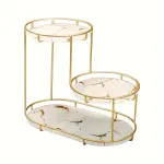 Round Multi-Tier Metal Storage Rack for Bathroom Vanity Kitchen Storage Rack