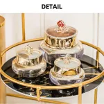 Round Multi-Tier Metal Storage Rack for Bathroom Vanity Kitchen Storage Rack – White