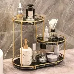 Round Multi-Tier Metal Storage Rack for Bathroom Vanity Kitchen Storage Rack – White