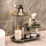 Round Multi-Tier Metal Storage Rack for Bathroom Vanity Kitchen Storage Rack – White