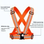 Reflective Shoulder Straps Safety High Visibility Vest for Night Running Cycling – Orange