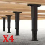 4pcs Adjustable Bed Frame Feet Ribbed Furniture Support Legs Sturdy Foundation