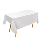 10pcs PEVA Rectangle Tablecloths Solid Colour Waterproof Party Table Covers - White