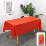 10pcs PEVA Rectangle Tablecloths Solid Colour Waterproof Party Table Covers – White