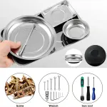 5PCS Stainless Steel Tool Tray Storage Set with Strong Iron-Grip Sturdy for Garage Workshop