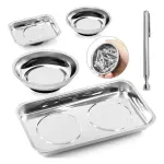 5PCS Stainless Steel Tool Tray Storage Set with Strong Iron-Grip Sturdy for Garage Workshop
