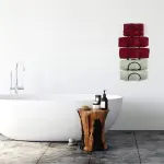 Multifunctional Wall Mounted Bathroom Storage Rack Multi Layer Towel and Wine