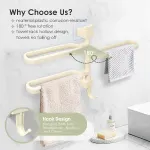 Punch-free Towel Rack Basic Model Rotatable Multi-rod Bathroom Toilet Towel Hang – Grey