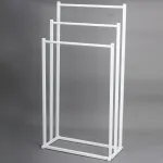 3 Tier Metal Towel Rack Freestanding 3 Bars Drying Shelf Holder Stand Organizer