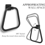 Towel Ring Rectangular Towel Rack Wall Mount Towel Hanging Ring for Bathroom