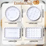 4PCS Plaid Cookie Stamp Set Waffle Biscuit Cutter Press Home Baking Tool Kit