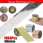 Diy Mini Mosaic Tiles Self-Adhesive Square Mirror Glass Wall Sticker Decors – Rose Gold