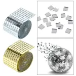 Diy Mini Mosaic Tiles Self-Adhesive Square Mirror Glass Wall Sticker Decors – Rose Gold