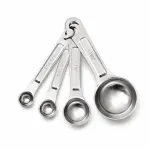 4x Stainless Steel Measuring Spoon Set w/ Ring Holder