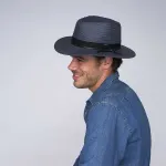 Bailey Mens Dreyer Paper Straw Hat Fedora Woven – Slate