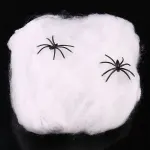 6x HALLOWEEN STRETCHABLE SPIDER WEBS Spooky Decoration with Spiders Party Decor Ghost
