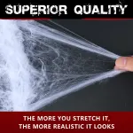 6x HALLOWEEN STRETCHABLE SPIDER WEBS Spooky Decoration with Spiders Party Decor Ghost