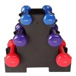 6-Piece Dumbbell Set with Storage Rack for Home Gym Training