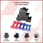 6-Piece Dumbbell Set with Storage Rack for Home Gym Training