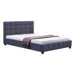 Linen Fabric Double Deluxe Bed Frame Grey