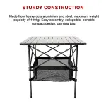 Folding Collapsible Camping Table Caravan RV Heavy Duty Steel & Aluminium