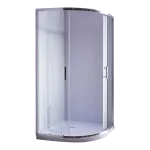 100 x 100cm Rounded Sliding 6mm Curved Shower Screen with Base in Chrome
