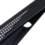 1000mm Bathroom Shower Grate Drain w/Centre outlet Floor Waste Square Pattern – Black