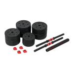 40kg Adjustable Rubber Dumbbell Set Barbell Home GYM Exercise Weights