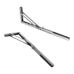 2x 20″ Stainless Steel Folding Table Bracket Shelf Bench 50kg Load Heavy Duty